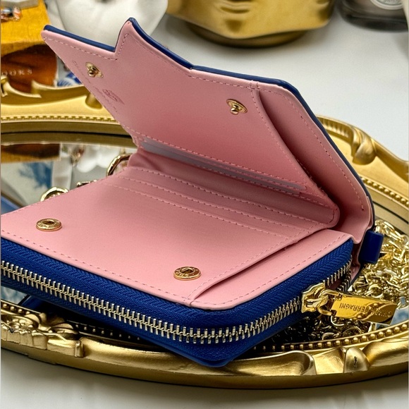 🆕 CHIARA FERRAGNI 🧿 BNIB Eyelike Motif Chain Linked Wallet - Blue - WOC - Picture 13 of 15